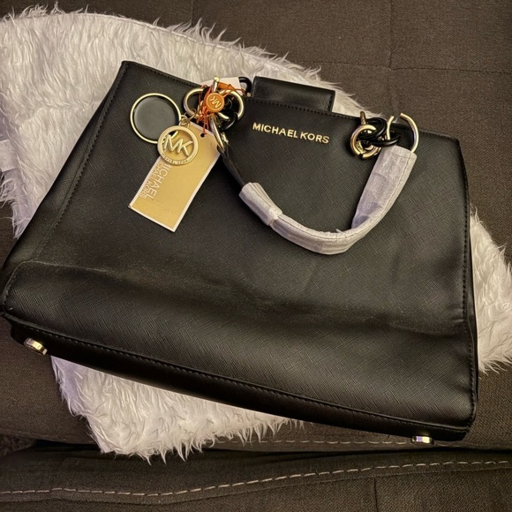 MK Black and Gold Satchel